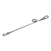 117511 1 x 10 Motorcycle Cam Tie-Down Strap with Integrated Soft Loop S-Hook  Keeper - Silver