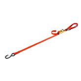 118311 1 x 10 Motorcycle Ratchet Tie-Down Strap with Integrated Soft Loop S-Hook  Keeper - Orange