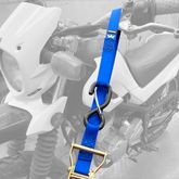 118311 1 x 10 Motorcycle Ratchet Tie-Down Strap with Integrated Soft Loop S-Hook  Keeper - Orange 3