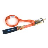 128407 2 x 6 Combination Axle Strap with Direct Hook Twisted Snap Hook - Orange