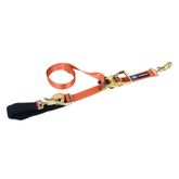 128410 2 x 10 Combination Axle Strap with Sewn Fixed End Twisted Snap Hook - Orange