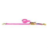 129113 2 x 12 Ratchet Strap with Flat Snap Hook - Pink
