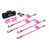 510129 1 x 6 ATV  Motorcycle Cam Utility Pack with S-Hooks - Pink
