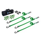 510135 1 x 10 ATV  Motorcycle Cam Utility Pack with S-Hooks - Lime Green