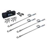 510227 1 x 6 ATV  Motorcycle Cam Utility Pack with S-Hooks  Keepers - Silver