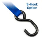 510417 1 x 10 Motorcycle Ratchet Tie-Down Pack with Integrated Soft Loops S-Hooks - Silver 1