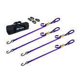 510426 1 x 6 Motorcycle Ratchet Tie-Down Pack with Integrated Soft Loops S-Hooks  Keepers - Purple