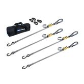 510437 1 x 10 Motorcycle Ratchet Tie-Down Pack with Integrated Soft Loops S-Hooks  Keepers - Silver