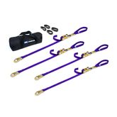 510456 1 x 10 Motorcycle Ratchet Tie-Down Pack with Integrated Soft Loops Flat Snap Hooks - Purple
