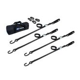 510511 1 x 10 Motorcycle Cam Tie-Down Pack with Integrated Soft Loops S-Hooks - Black