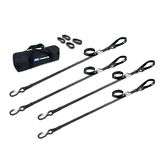 510521 1 x 6 Motorcycle Cam Tie-Down Pack with Integrated Soft Loops S-Hooks  Keepers - Black
