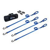 510532 1 x 10 Motorcycle Cam Tie-Down Pack with Integrated Soft Loops S-Hooks  Keepers - Blue