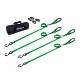 510535 1 x 10 Motorcycle Cam Tie-Down Pack with Integrated Soft Loops S-Hooks  Keepers - Lime Green