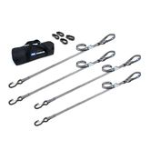 510537 1 x 10 Motorcycle Cam Tie-Down Pack with Integrated Soft Loops S-Hooks  Keepers - Silver