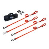 510538 1 x 10 Motorcycle Cam Tie-Down Pack with Integrated Soft Loops S-Hooks  Keepers - Orange