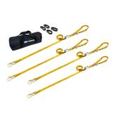 510544 1 x 6 Motorcycle Cam Tie-Down Pack with Integrated Soft Loops Flat Snap Hooks - Yellow