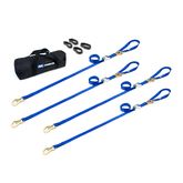 510552 1 x 10 Motorcycle Cam Tie-Down Pack with Integrated Soft Loops Flat Snap Hooks - Blue