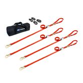 510558 1 x 10 Motorcycle Cam Tie-Down Pack with Integrated Soft Loops Flat Snap Hooks - Orange