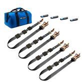 511000 2 x 10 Tire Block Strap Pack with Twisted Snap Hook Ends - Black 10