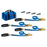 512618 2 x 8 Pro Pack Premium Tie-Down Strap Kit with 24 Axle Strap Direct Hook Ends - Blue