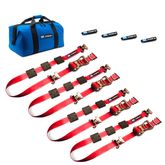 513002 2 x 10 Tire Block Strap Pack with E-Track Ends - Red