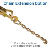 513282 2 x 8 Tie-Down Strap Pack with Direct Hook Ends Chain Extensions  Weld-On Axle Housing Brackets - Red 6