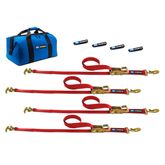 513503 Factory Transit R-Hook Tie-Down Pack with Sewn Fixed End - Red