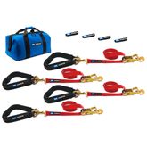 513656 2 x 6 Pro Pack Premium Tie-Down Strap Kit with 40 Axle Strap Direct Hook Ends - Red