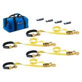 514167 Two 6  Two 8 Super Pack Tie-Down Strap Kit with Integrated Axle Straps Direct Hook Ends - Yellow