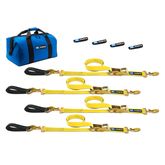 514268 Two 6  Two 8 Ultra Pack Tie-Down Straps with Detachable Axle Straps Sewn Fixed Ends - Yellow