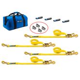 514270 2 x 6 Tie-Down Strap Pack with Direct Hook Ends  Weld-On Axle Housing Brackets - Yellow