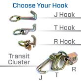 514501 Factory Transit J-Hook Tie-Down Pack with Sewn Fixed End - Yellow 2
