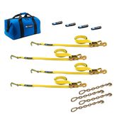 514521 Factory Transit J-Hook Tie-Down Pack with Direct Hook End  Chain Extensions - Yellow