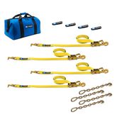 514522 Factory Transit T-Hook Tie-Down Pack with Direct Hook End  Chain Extensions - Yellow