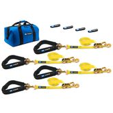 514658 2 x 8 Pro Pack Premium Tie-Down Strap Kit with 40 Axle Strap Direct Hook Ends - Yellow