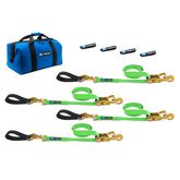 515216 2 x 6 Ultra Pack Tie-Down Straps with Detachable Axle Straps Direct Hook Ends - Lime Green