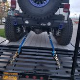 515267 Two 6  Two 8 Ultra Pack Tie-Down Straps with Detachable Axle Straps Direct Hook Ends  Chain Extensions - Lime Green 2