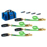 515616 2 x 6 Pro Pack Premium Tie-Down Strap Kit with 24 Axle Strap Direct Hook Ends - Lime Green