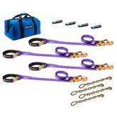 516101 2 x 8 UTV Tie-Down Pack with Direct Hook  Chain Extension - Purple