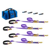 516168 Two 6  Two 8 Super Pack Tie-Down Strap Kit with Integrated Axle Straps Sewn Fixed Ends - Purple