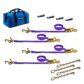 516524 Factory Transit J- T-  R-Hook Tie-Down Pack with Direct Hook End  Chain Extensions - Purple