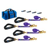 516656 2 x 6 Pro Pack Premium Tie-Down Strap Kit with 40 Axle Strap Direct Hook Ends - Purple