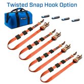 518000 2 x 10 Tire Block Strap Pack with Twisted Snap Hook Ends - Orange