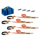 518106 2 x 6 Super Pack Tie-Down Strap Kit with Integrated Axle Straps Sewn Fixed Ends - Orange