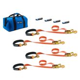 518118 2 x 8 Super Pack Tie-Down Strap Kit with Integrated Axle Straps Direct Hook Ends - Orange