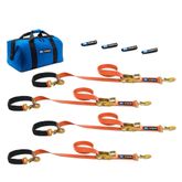 518168 Two 6  Two 8 Super Pack Tie-Down Strap Kit with Integrated Axle Straps Sewn Fixed Ends - Orange