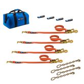 518522 Factory Transit T-Hook Tie-Down Pack with Direct Hook End  Chain Extensions - Orange