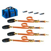 518608 2 x 8 Pro Pack Premium Tie-Down Strap Kit with 24 Axle Strap Sewn Fixed Ends - Orange