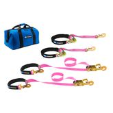 519009 2 x 8 Axle and 2 x 4 Tie-Back Strap Value Pack Direct Hook Ends - Pink