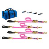 519210 2 x 10 Ultra Pack Tie-Down Straps with Detachable Axle Straps Sewn Fixed Ends - Pink
